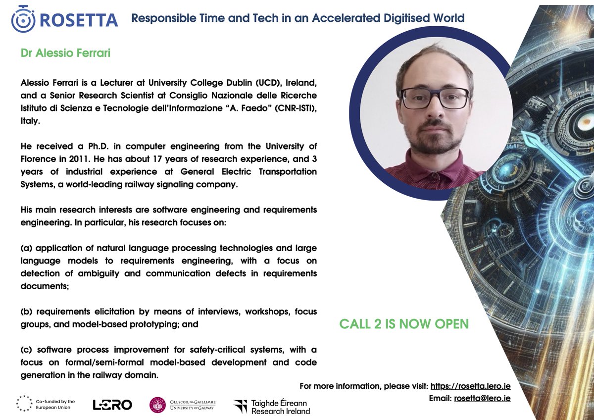Opportunity for Aspiring Researchers! 🌟
The <a href="/ROSETTA_EU2024/">ROSETTA Project EU</a> call is out! If you are looking for a postdoctoral fellowship and have a project in mind on software engineering, requirements engineering, and LLMs, feel free to reach out! rosetta.lero.ie Deadline 25 July