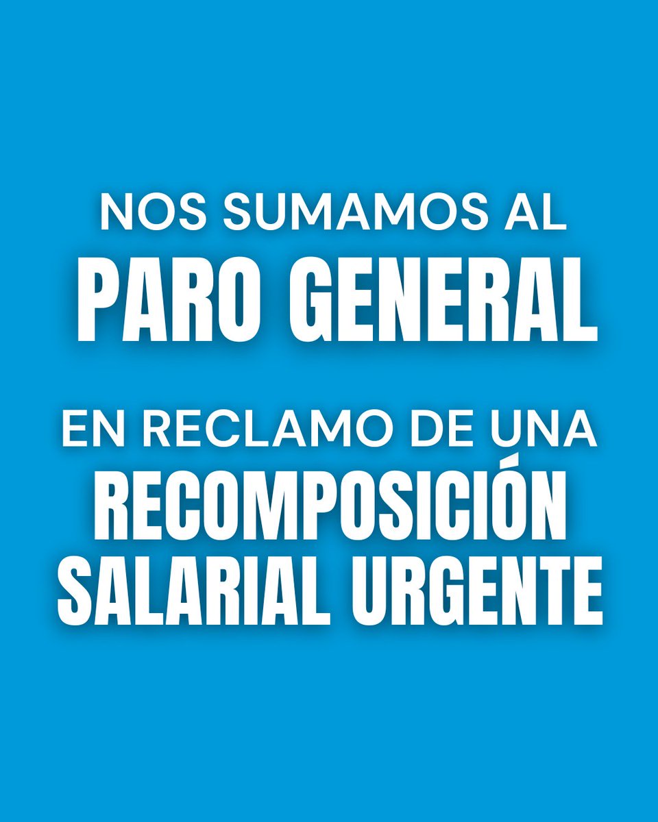 Periodistas0221's tweet photo. 📣 NOS SUMAMOS AL PARO GENERAL ✖️ Los trabajadores y las trabajadoras de 0221 nos sumamos al paro general en reclamo de una recomposición salarial URGENTE. https://t.co/t96tZRsgnV
