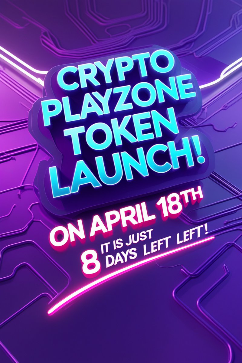crypto_playzone's tweet photo. Crypto PlayZone Token Launch Alert!
Only 8 days left until we go live on April 18th! 🎉
Get ready to level up your game with our official token.
Prizes, staking, and so much more on the way 💥

#CryptoPlayZone #TokenLaunch #Web3Gaming #CryptoGaming #Crypto https://t.co/o2IkLvdYKx