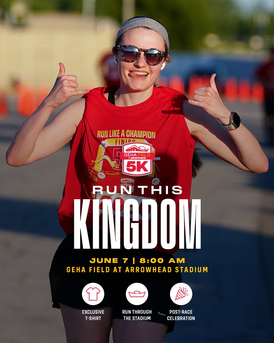 GEHA Field at Arrowhead Stadium (@gehafield) on Twitter photo Registration for the GEHA Field at Arrowhead 5K and 1K is now OPEN, featuring a brand new diaper dash! 
The first 2,500 registrants will receive an exclusive mini pennant, so sign up today by finding the right event for you and your family: chfs.me/gehafield5k ποΈ Registration for the GEHA Field at Arrowhead 5K and 1K is now OPEN, featuring a brand new diaper dash! 
The first 2,500 registrants will receive an exclusive mini pennant, so sign up today by finding the right event for you and your family: chfs.me/gehafield5k ποΈ
