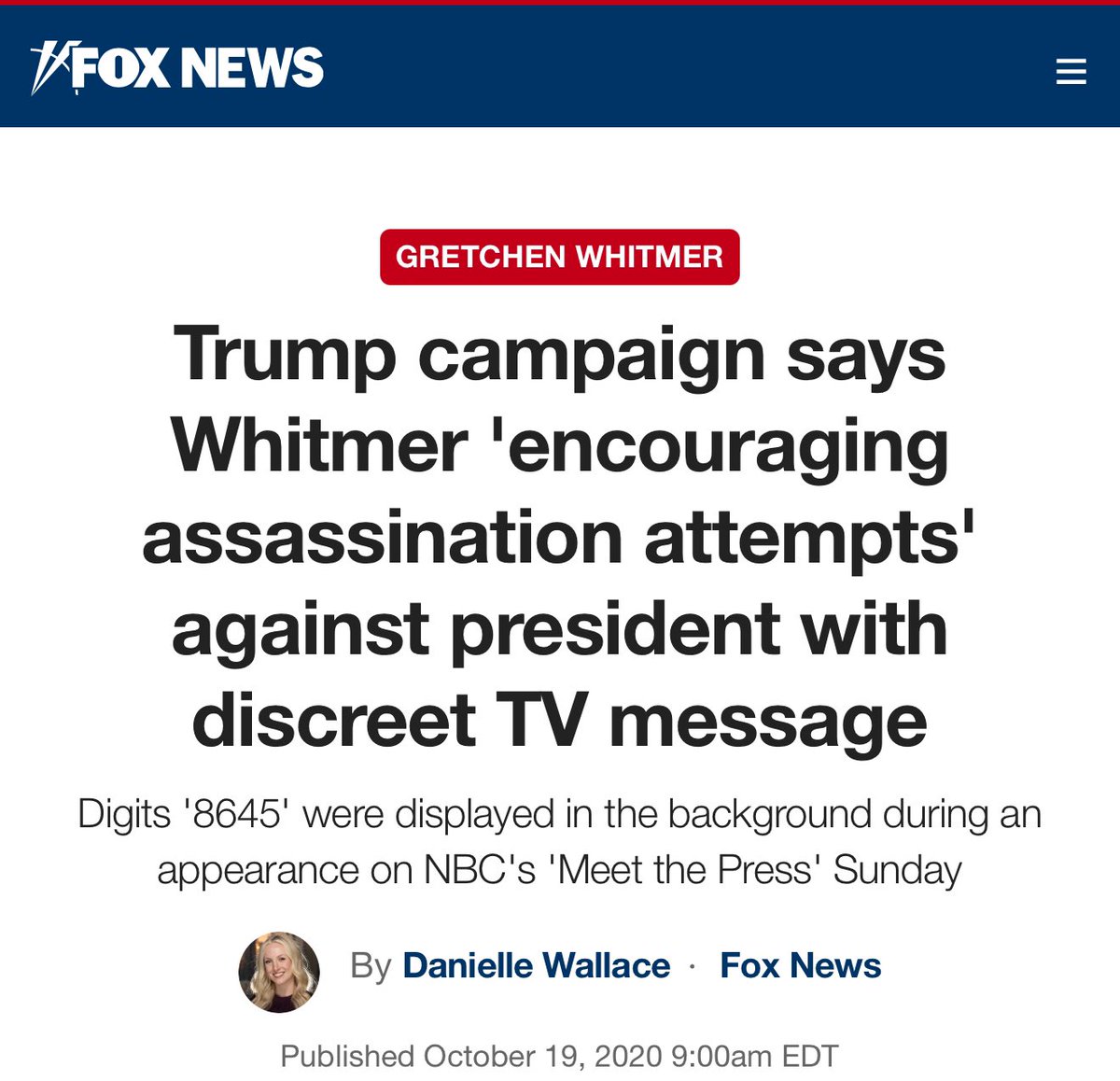 Laura Loomer (@lauraloomer) on Twitter photo “A very good person.”
I wonder if any of Trump’s staff told him about the time <a href="/gretchenwhitmer/">Gretchen Whitmer</a> displayed a sign that said 86 45.
She promoted the assassination of President Trump.
Now she’s in the Oval Office being praised. “A very good person.”
I wonder if any of Trump’s staff told him about the time <a href="/gretchenwhitmer/">Gretchen Whitmer</a> displayed a sign that said 86 45.
She promoted the assassination of President Trump.
Now she’s in the Oval Office being praised.