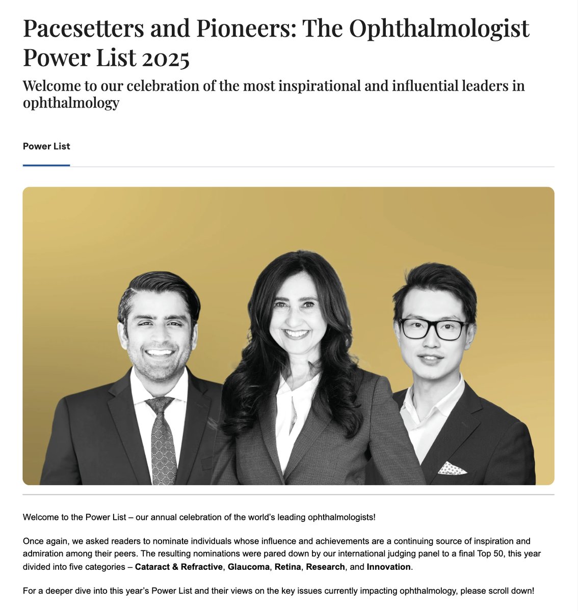 drsoosanjacob's tweet photo. Deeply honored to be among #Top10 Ophthalmologists worldwide in #Cataract & #Refractive Surgery in #TheOphthalmologist's prestigious International #PowerList 2025. Building on previous inclusions in 2021, 22, & 24 Power Lists, this acknowledgment, is truly humbling to me. https://t.co/3psYnajSd6