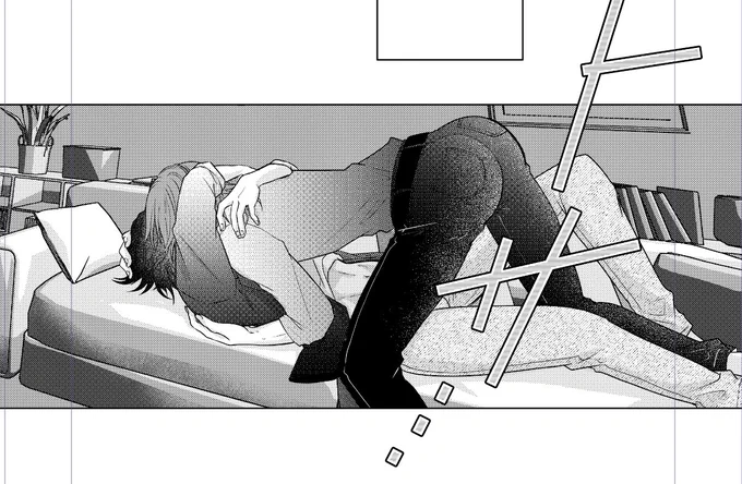 寝ちゃダメだ寝ちゃダメだ寝ちゃダメだ〰️‼️と、脳を起こす為にあえてわけわからない構図を頑張って描いたから見て欲しい。今までで1番情熱的な押し倒すシーン描けたと思う(自画自賛人

⚠️服着てるレントキだよ⚠️ 