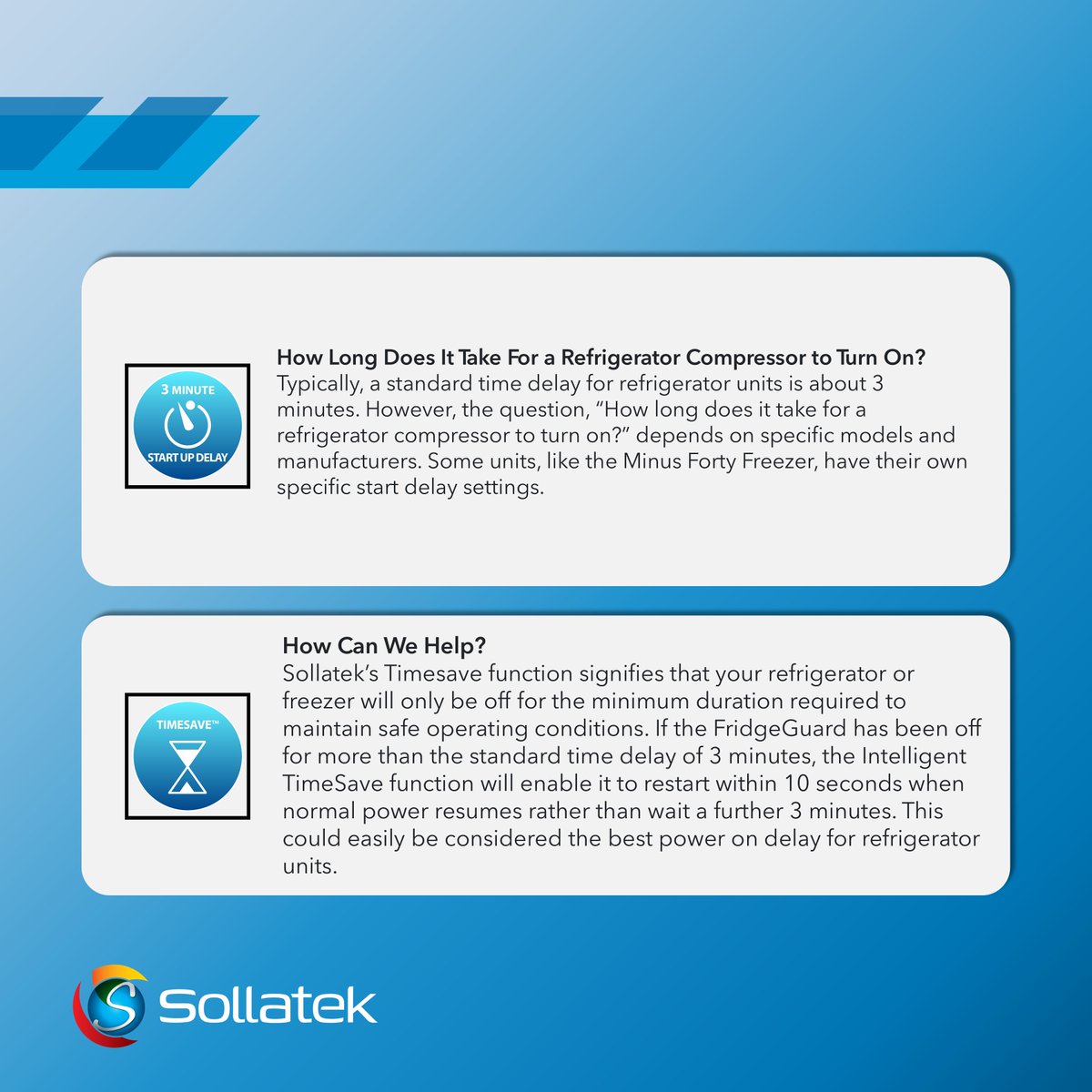 The power on delay or time delay for refrigerator and freezer units is a crucial feature that often goes unnoticed. We've broken down what it is, why it is important, and how it impacts the overall performance and lifespan of your appliances : sollatek.com/.../why-is-the…
#Voltage