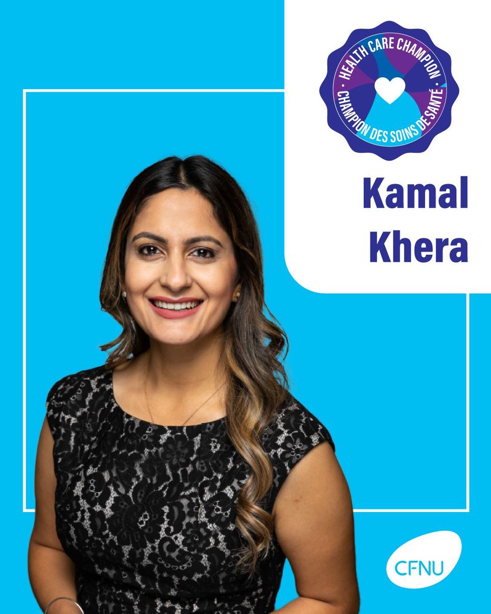 As Canada’s first nurse to be Minister of Health, I’m excited to name Minister @KamalKheraLib as one of CFNU’s Health Care Champions. During her first week as minister, met with the CFNU three times, which shows her commitment to Canada’s nurses 

#CFNUHealthCareChampions