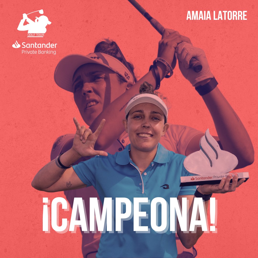 SantanderGolf's tweet photo. 👏 Amaia Latorre se hace con la victoria en Valencia

🥇 Tras liderar la primera jornada, la alavesa gana con un resultado de -3 y una vuelta excepcional

🤩 ¡Enhorabuena!

#SantanderGolfTour https://t.co/dHjMbympRx