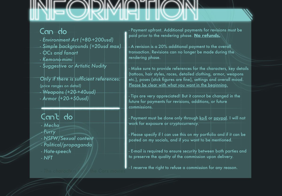 lucid_elroxx's tweet photo. 📌 ELROXX Illustration Commissions for 2025

Finally bringing this out more publicly. If you like my work, you can contact me here or my work e-mail for my services. 
Please read my ToS carefully before proceeding.

paypal &amp; ko-fi okay!

Reposts are greatly appreciated! 
(1/2) https://t.co/I5aVSaSTZ6