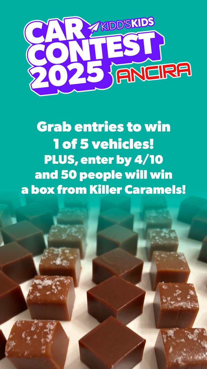 Last chance to win the Bonus Prize from Killer Caramels. Plus, of course you can win a car from Ancira Auto Group. ENTRIES HERE &gt;&gt;&gt; secure.givelively.org/donate/kraddic…