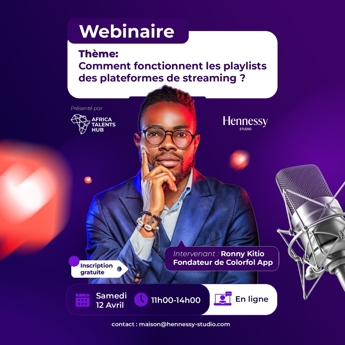Qui décide de ce que vous écoutez ? Et surtout, comment y figurer en tant qu’artiste ?

Réponses dans notre tout premier webinaire ce samedi 12 avril de 11h00 à 14h00 !