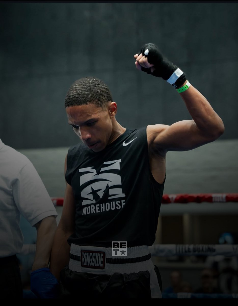 BET's tweet photo. HISTORY MADE. Morehouse just became the first HBCU to win a national boxing tournament and did it with pure power & Black excellence.
This win is bigger than the ring. Itโs a win for the culture. ๐๐ค
#Morehouse #HBWECU #BlackExcellence https://t.co/hEOKLDXJbQ
