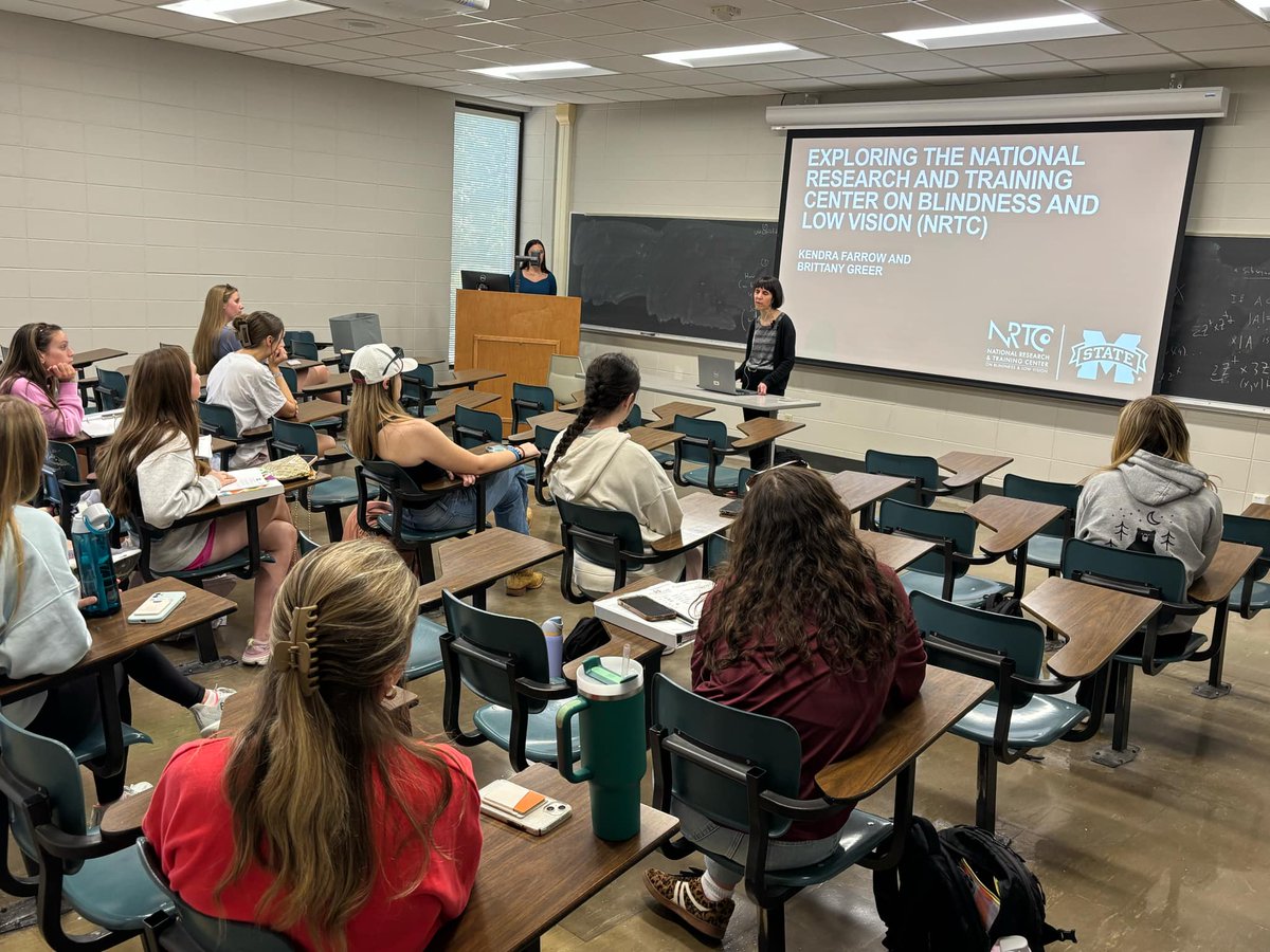MSU_NRTC's tweet image. OIB-TAC Project Director Kendra Farrow recently spoke to students in the College of Education Ambassador Class at Mississippi State University about the NRTC and our research projects. 

#NIDILRR #NRTC #mississippistateuniversity #msstate #CollegeofEducation #Outreach