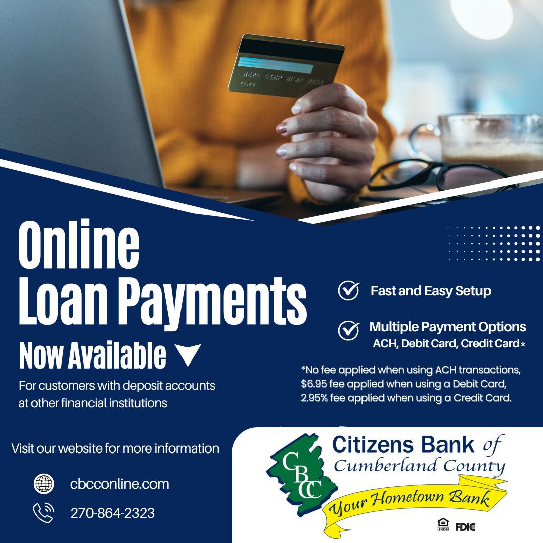 cbcconline's tweet photo. Conveniently make loan payments using your debit or credit card, or with your account via ACH transactions. Visit our website https://t.co/llmYGop6nN for more information and click “Make a Loan Payment.”

*Debit and credit card fees apply. No fee for ACH transactions. https://t.co/WN4MKZYbK1