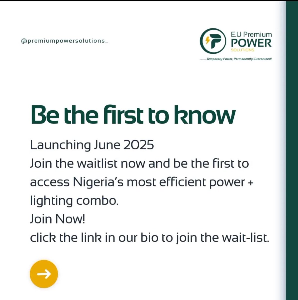 ppsolutions_'s tweet image. On-demand lighting. Reliable power. 
One smart rental.

Call us now on 08099700004 or 09160205000 to rent a generator or subscribe to our generator maintenance services.

#premiumpower #generatorrentalsinlagos 
#generatorforrent #eventvendors 
#NoMoreBlackouts #ReliablePower