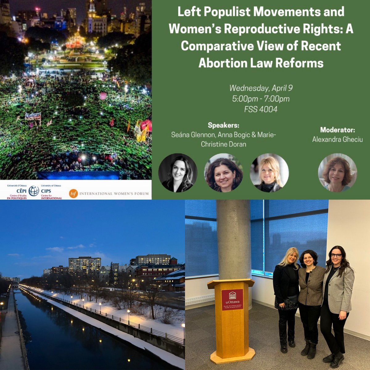 Seána Glennon (@seana_g) on Twitter photo It was an honour to be part of this panel <a href="/uOttawa/">Université d'Ottawa | University of Ottawa</a>. We had a rich discussion about populism & reproductive rights in Latin America, France & Ireland. Thank you to the Centre for International Policy Studies & <a href="/IWFglobal/">International Women's Forum</a> for the invitation! It was an honour to be part of this panel <a href="/uOttawa/">Université d'Ottawa | University of Ottawa</a>. We had a rich discussion about populism & reproductive rights in Latin America, France & Ireland. Thank you to the Centre for International Policy Studies & <a href="/IWFglobal/">International Women's Forum</a> for the invitation!