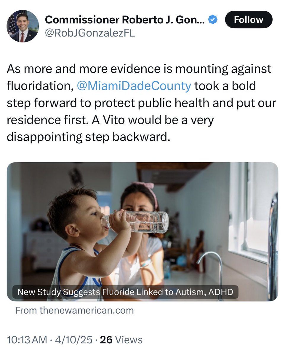 BecauseMiami's tweet photo. This illiterate ignoramus — who’s grooming children with misinformation and pushing conspiracy over science, fiction over fact, and insanity over reason — can’t even spell “veto” correctly. #BecauseMiami https://t.co/ge9OYmnN4z