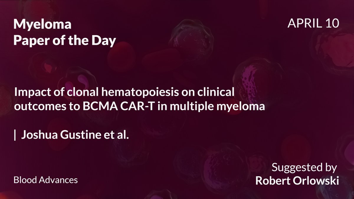 OncoDaily (@oncodaily) on Twitter photo Myeloma Paper of the Day, April 10th, suggested by Robert Orlowski (<a href="/Myeloma_Doc/">Robert Z. Orlowski</a>)
<a href="/MDAndersonNews/">MD Anderson Cancer Center</a> <a href="/NoopurRajeMD/">Noopur Raje</a>
oncodaily.com/science/myelom…
#OncoDaily #Oncology #Cancer #Health #Medicine #MedTwitter #MedEd #MedOnc #MedNews #MultipleMyeloma #MyelomaPaperOfTheDay #MM #BCMA Myeloma Paper of the Day, April 10th, suggested by Robert Orlowski (<a href="/Myeloma_Doc/">Robert Z. Orlowski</a>)
<a href="/MDAndersonNews/">MD Anderson Cancer Center</a> <a href="/NoopurRajeMD/">Noopur Raje</a>
oncodaily.com/science/myelom…
#OncoDaily #Oncology #Cancer #Health #Medicine #MedTwitter #MedEd #MedOnc #MedNews #MultipleMyeloma #MyelomaPaperOfTheDay #MM #BCMA