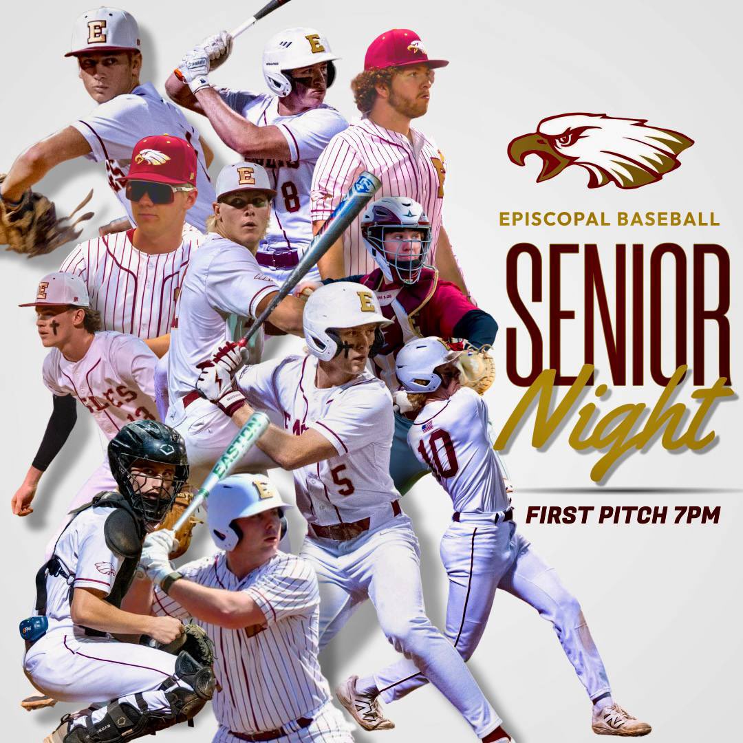ESJ Baseball (@esj_baseball) on Twitter photo Tonight is Senior Night for your Episcopal Eagles class of 2025. Arrive early for the pregame Senior Ceremony with a 7 o’clock start to follow. #E
<a href="/EpiscopalEagles/">Episcopal Eagles</a> Tonight is Senior Night for your Episcopal Eagles class of 2025. Arrive early for the pregame Senior Ceremony with a 7 o’clock start to follow. #E
<a href="/EpiscopalEagles/">Episcopal Eagles</a>