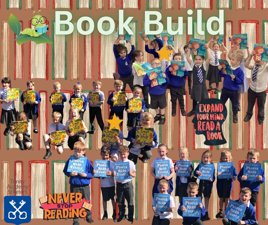 TrinityAcadStP's tweet photo. Children in EYFS, Year 1 and Year 2 each received their next Book Build book today to put in their home libraries.  

We hope they love reading these at home!  📚

#BookBuild #WeLoveReading https://t.co/LMBGzaFPpC