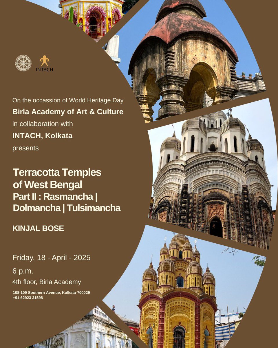 At Birla Academy of Art and Culture on the occasion of World Heritage Day - 18th April, 2025 (Friday), 6:00 pm onwards at 4th floor.