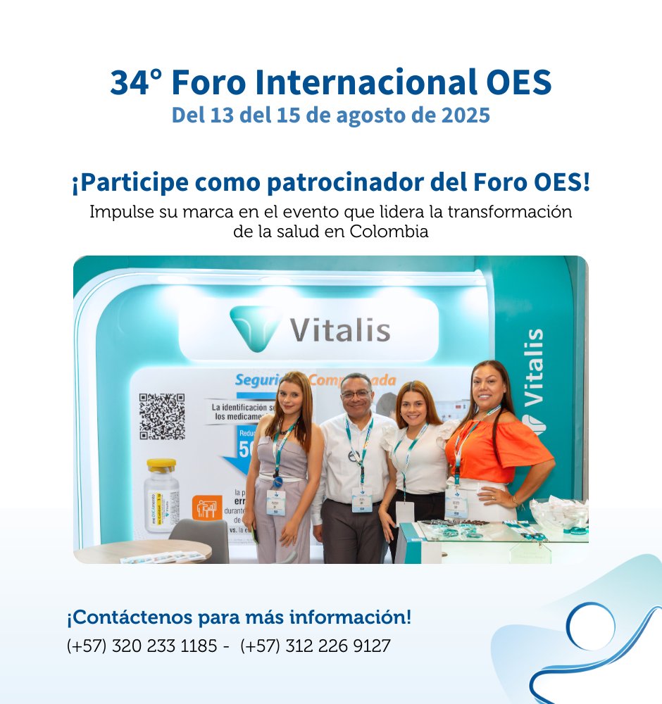 OESvirtual's tweet photo. ¿listo para posicionar su marca frente a más de 800 líderes  y referentes del sector salud? 🤔 Lo invitamos a ser parte de la muestra comercial del 34° Foro OES, el evento que conecta innovación, conocimiento y negocios en salud. 🙌

Más información 👉 (+57) 320 233 1185 https://t.co/WPLZESigA5