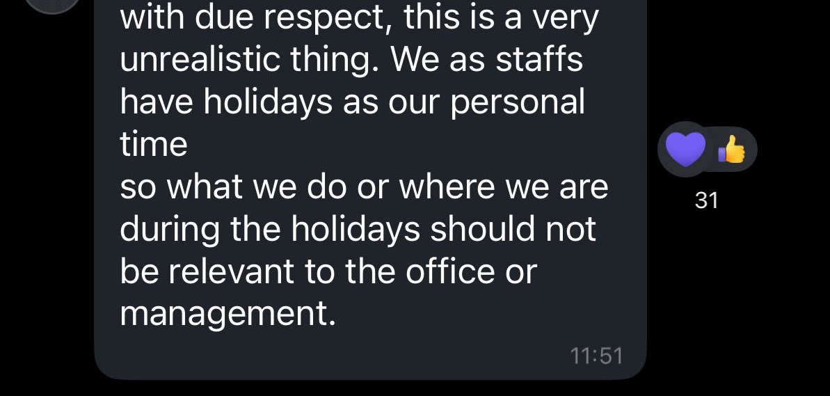 HKurusee's tweet image. Wow.

Retired Saudy led MTCC has issued an outrageous internal memo requiring staff to get HR approval before travelling out of Male’ from now on, even during weekends and public holidays.

This is a blatant attempt to control employees’ personal lives. What people do on their…