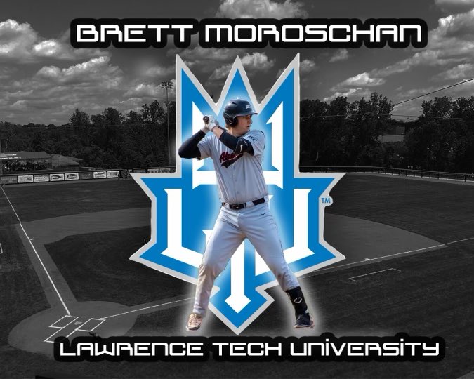 AlpenaCCBSB's tweet photo. Congratulations to SO Brett Moroschan on his commitment to Lawrence Tech University!

Brett has had an impressive career up to this point with a slash line of .283/.365/.429, totaling 58 hits, 15 doubles, 5 homeruns, 41 RBIs, and 23 walks. 

Congratulations, Brett! https://t.co/BuY2UcVJti