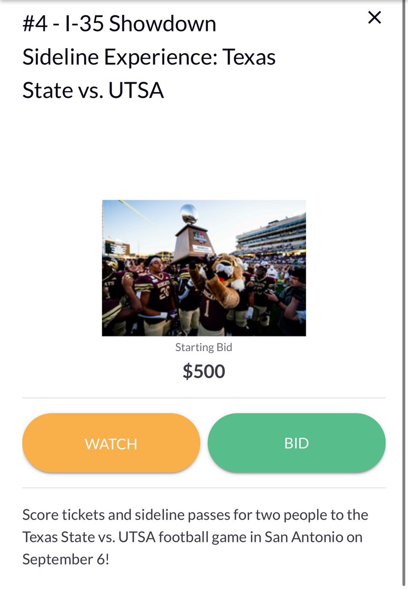 Tickets and sideline pass for the I-35 showdown 👀👀👀👀

one.bidpal.net/kinneinvitatio…