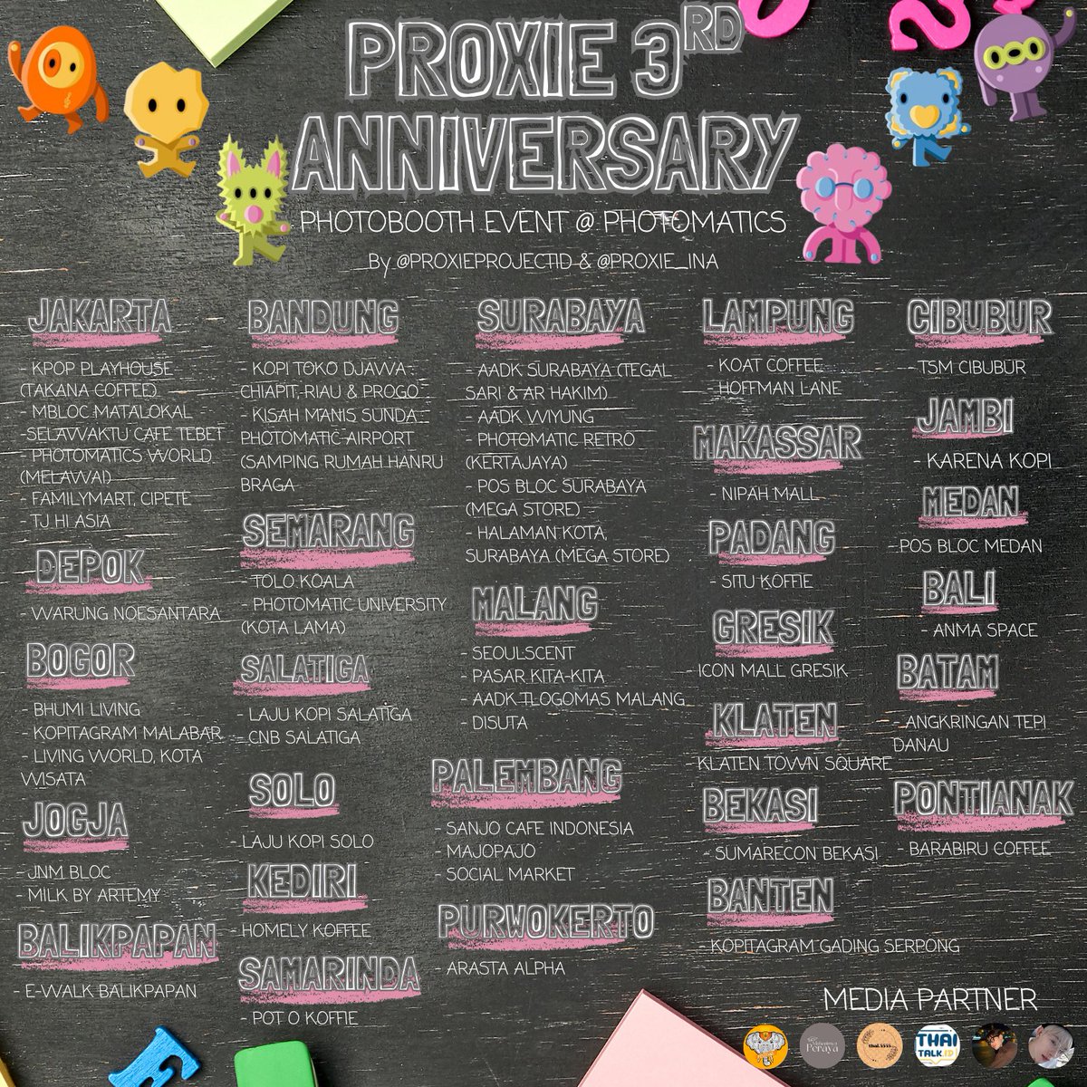 gornnyakun's tweet photo. ๐ PROXIE 3rd Anniversary Celebration ๐
Photobooth event by @PROXIEPROJECTID @PROXIE_INA ๐
๐ 8โ14 April 2025
๐ INDONESIA at @photomaticsid
(Location below)
Show us with the hashtag โจ๏ธ #3rdPROXIEversaryFrameEvent โจ๏ธ
Let's celebrate together! ๐ธ
#PROXIEth https://t.co/C7VRqgIdcb