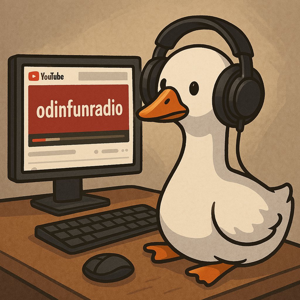 🎧 ODINFUNRADIO live 24/7
A memecoin radio station broadcasting from inside the blockchain.

New album VOL.2
New Live 24/7 Radio stream 
New memes song 

Watch now - youtube.com/live/iHJveLv7b…

Buy now - odin.fun/token/2ex5

 <a href="/runes_leo/">Leo</a> Have you already listened 
🎧 ?
#odinfun
