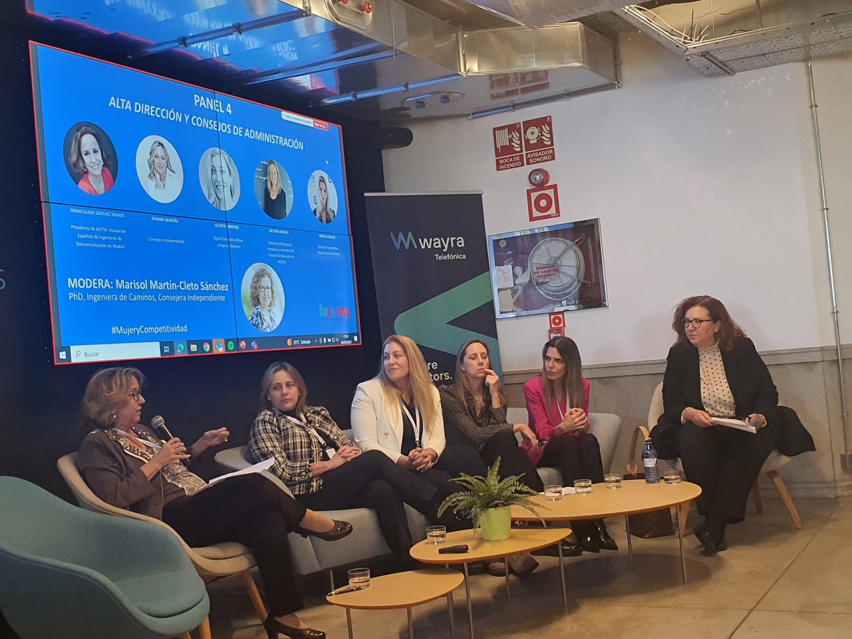 AeitMadrid's tweet photo. Nuestra presidenta Inmaculada Sánchez Ramos participó en la jornada “Mujeres y Competitividad: la igualdad en la era digital” de @fucomp_XXI , destacando el papel clave de las mujeres en la alta dirección y la innovación digital.
#LiderazgoFemenino #IgualdadDigital #AEITM https://t.co/49EHGh3bJe