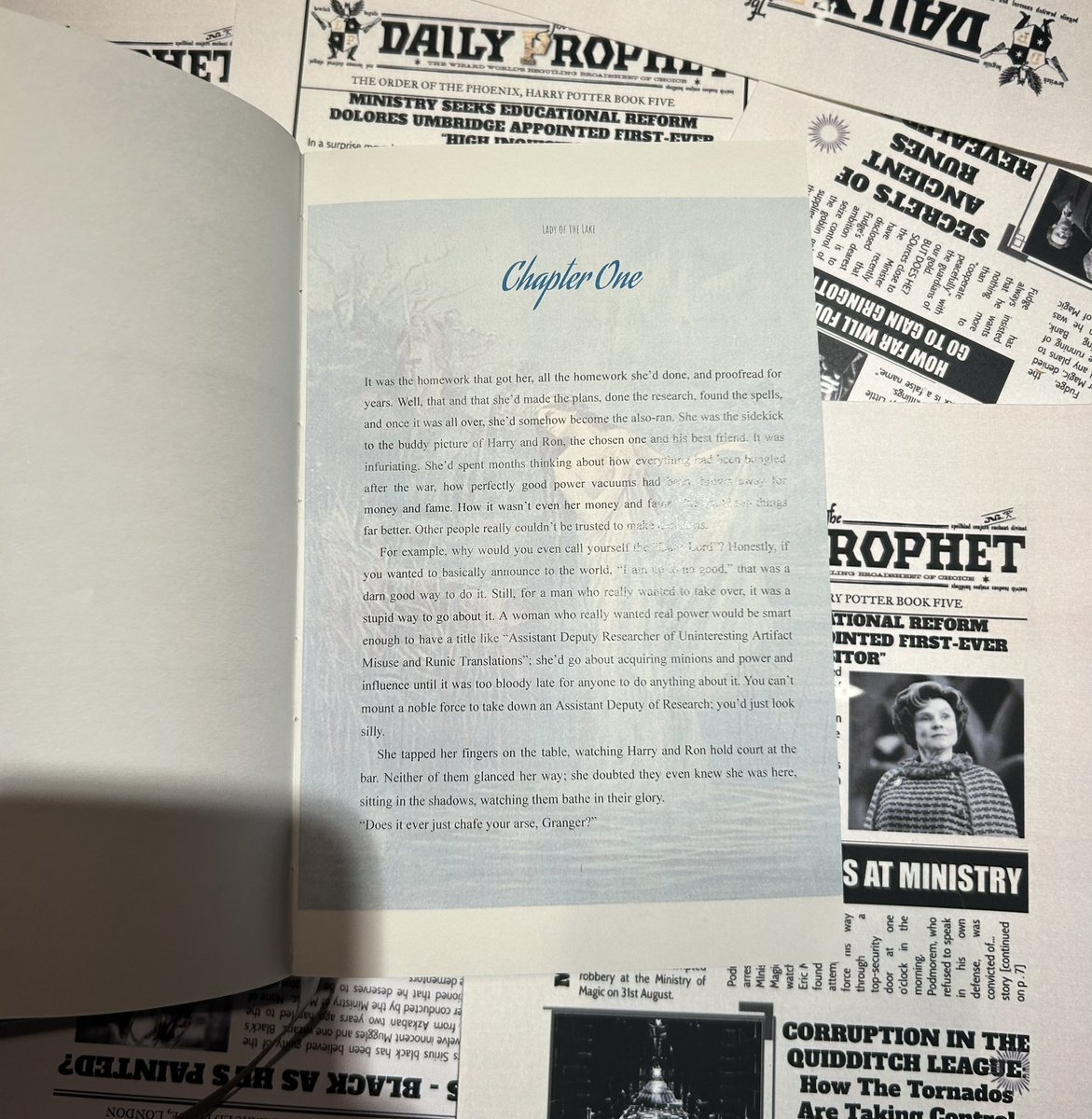 Hi there - look at my new gorgeous creation that arrived at her new home for an exchange I did. Lady of the Lake by <a href="/Colubrina_/">Colubrina_</a> - I was SO happy with how this beauty turned out 🩵💙. Also never pay money for fanfic, this was a gift. You can read this on ao3 for free 😘