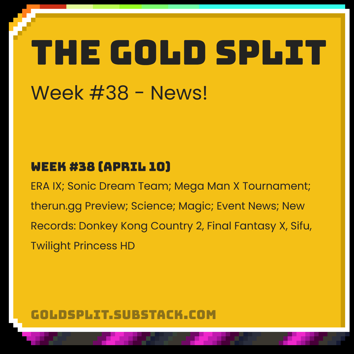 The Gold Split - A Speedrunning Newsletter tweet media