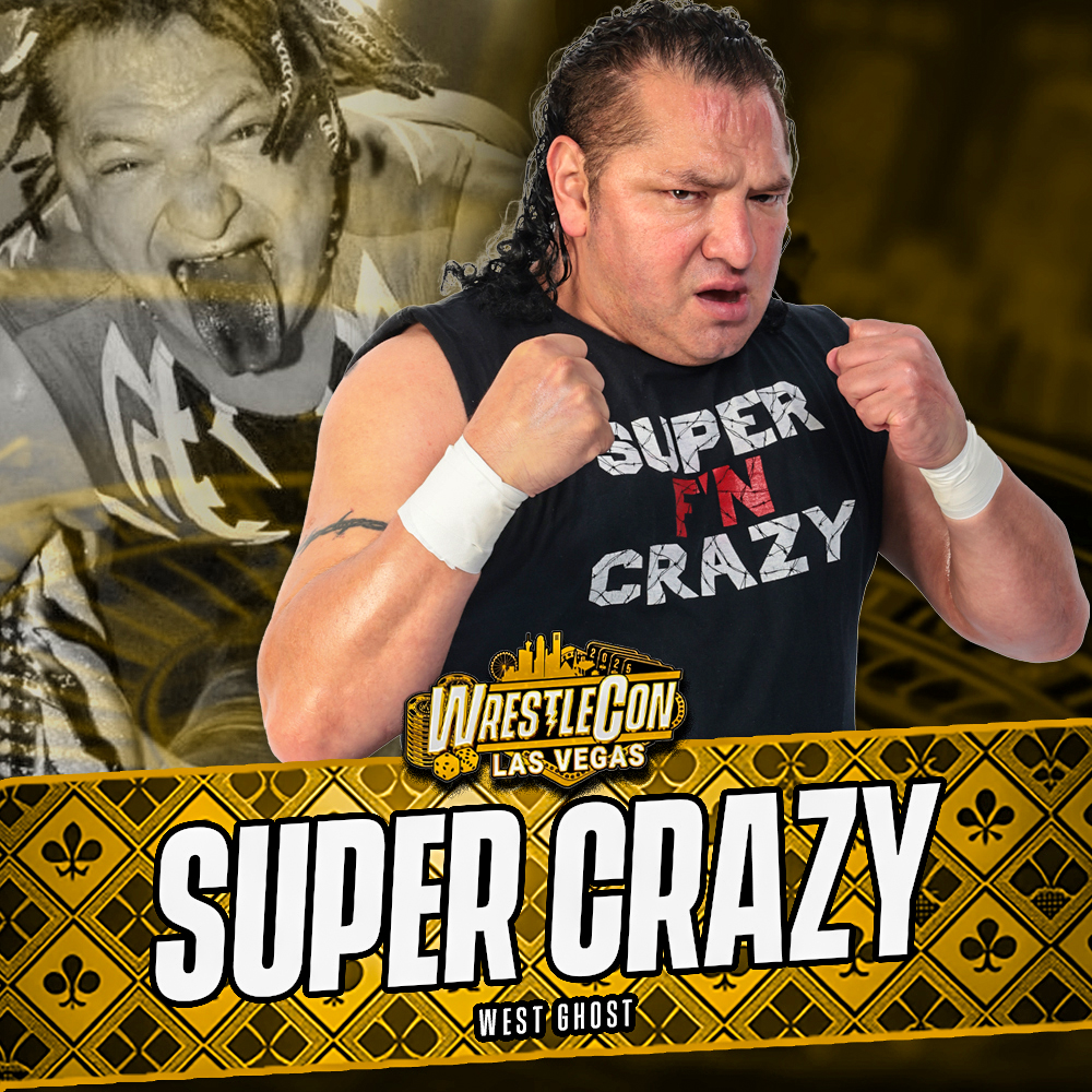 West Ghost will have Lucha Libre Legend Super Crazy on Saturday exclusively! NO pricing/no preorders given to us.