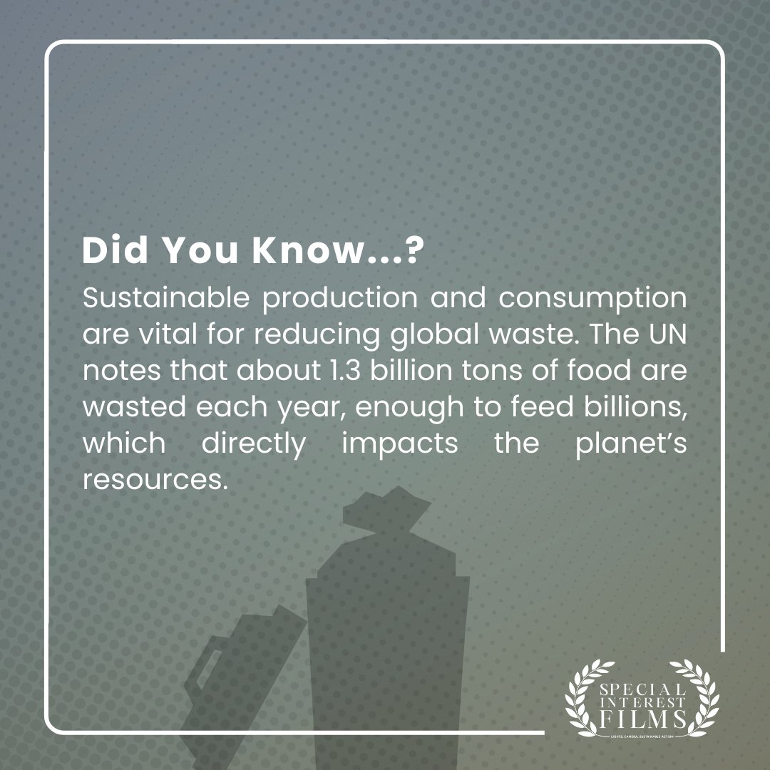 Sustainable production and consumption are essential for a healthier planet. The UN states 1.3 billion tons of food are wasted yearly - enough to feed billions. Let's make conscious choices to reduce waste and conserve resources. #ReduceWaste