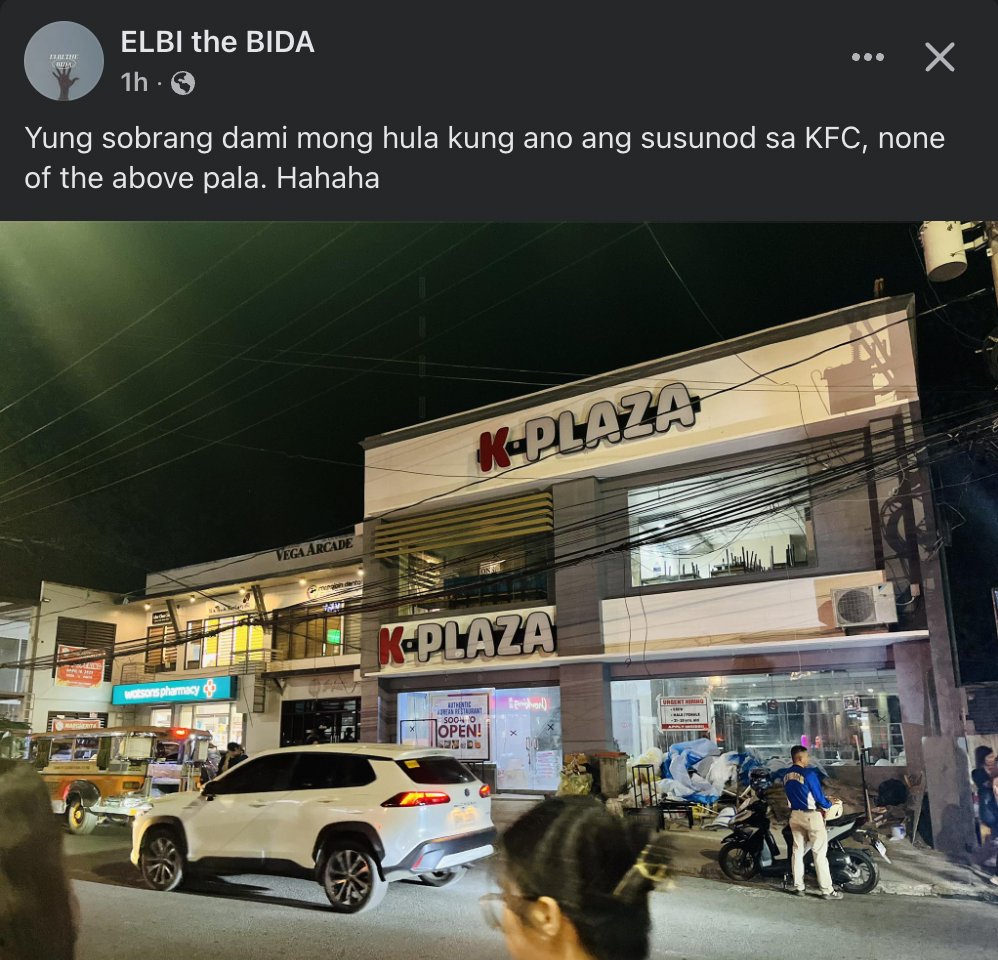 choices dati nyan ay:
a) Burger King
b) KFC nanaman
c) Mang Inasal

trick question pala HAHAHA