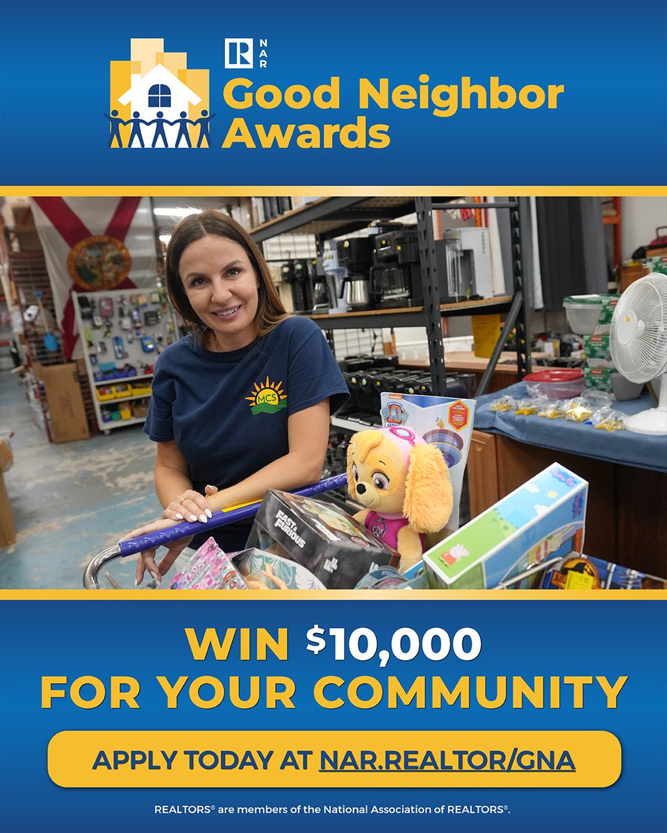 Around the country, thousands of REALTORS® are quietly and heroically changing the world. The National Association of REALTORS® 's Good Neighbor Awards is looking for the most extraordinary volunteering stories. The nomination deadline is April 18! nar.realtor/gna