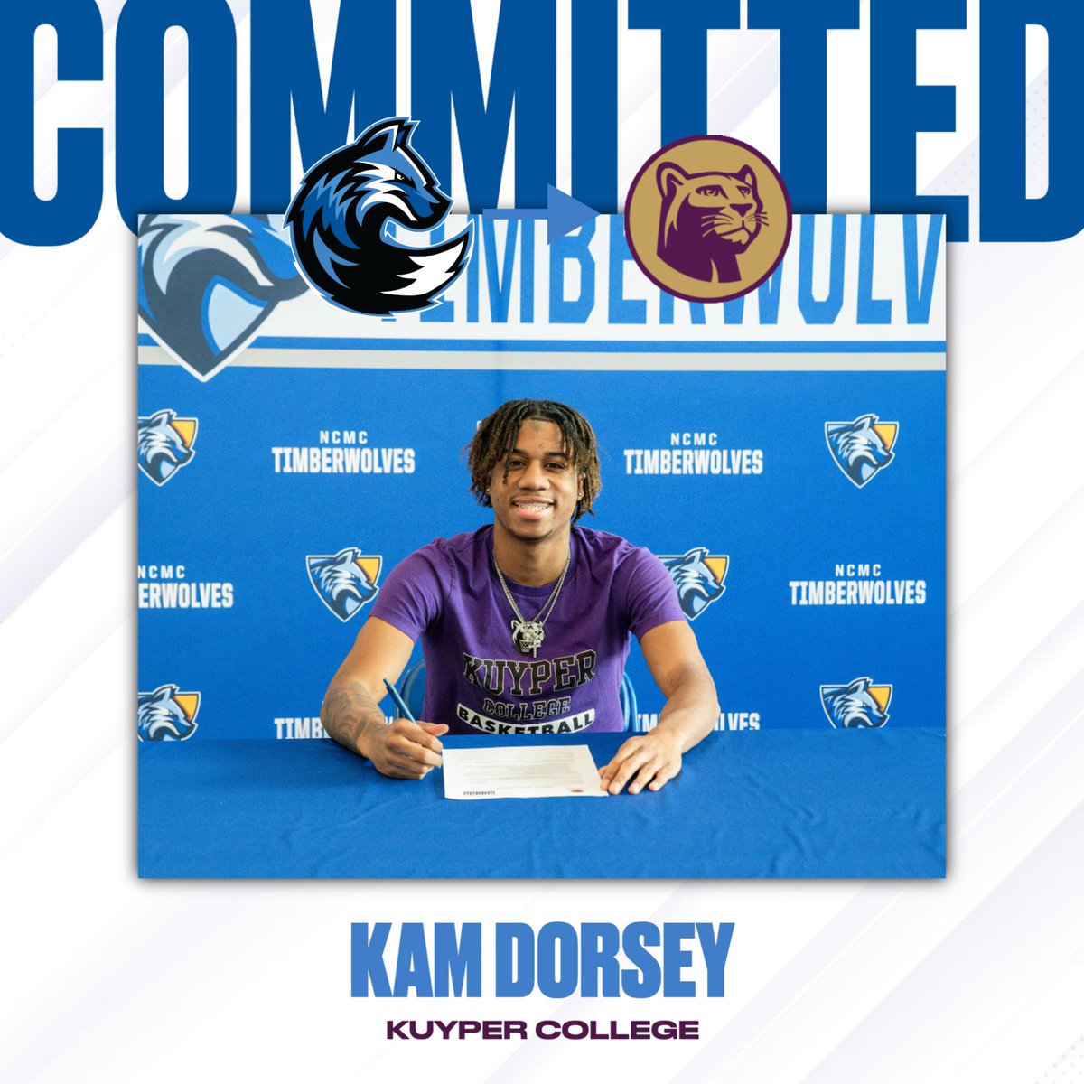 ncmichathletics's tweet photo. Congratulations to Kam Dorsey on signing with NCCAA Kuyper College in Grand Rapids, MI, to continue his basketball journey!

#Timberwolves https://t.co/RiNMrDosPi