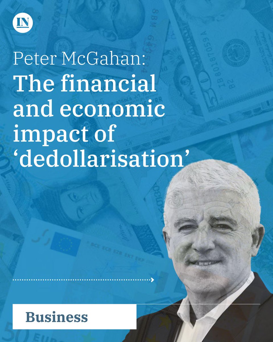 "Back in the 1990s, the dollar held over 70% of global foreign exchange reserves. Today, it’s down to 58.4%, and still falling. That’s not a collapse, but it’s a message."

Read Peter McGahan: tinyurl.com/yyshrdba