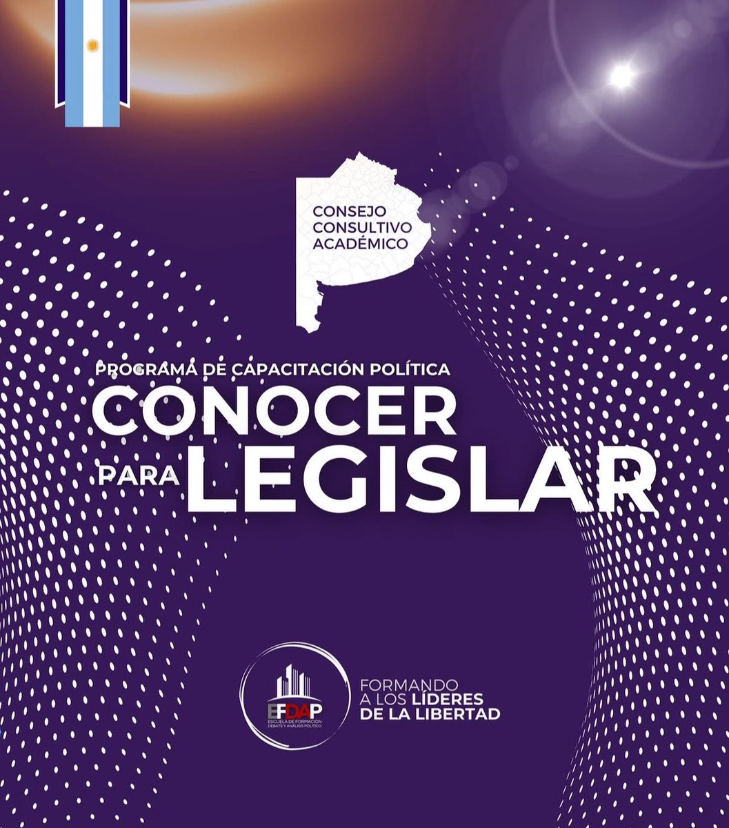 NUEVA GENERACIÓN POLÍTICA ARGENTINA 🇦🇷💪🏻

Comencé el programa de capacitación política “CONOCER PARA LEGISLAR” del Consejo Consultivo Académico junto a la Dirección Académica EFDAP (Escuela de Formación Debate y Análisis Político).

Seguimos avanzado con las ideas de LIBERTAD 🗽