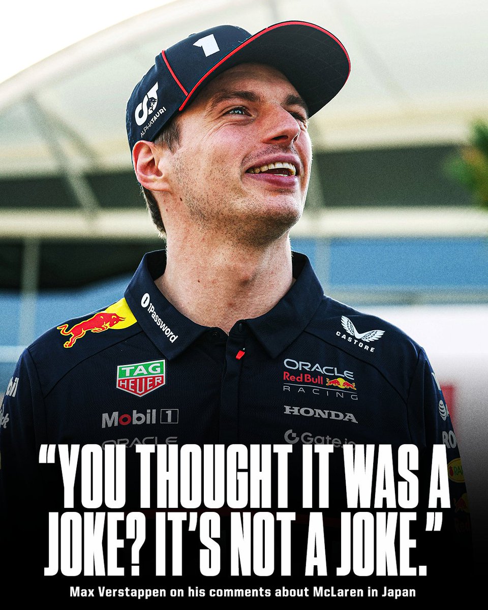 ESPNF1's tweet photo. After winning in Japan, Max said that if he was driving a McLaren, “you wouldn’t even see me!”

He made it clear he wasn’t joking 😅 https://t.co/3rsoFaH2Qe