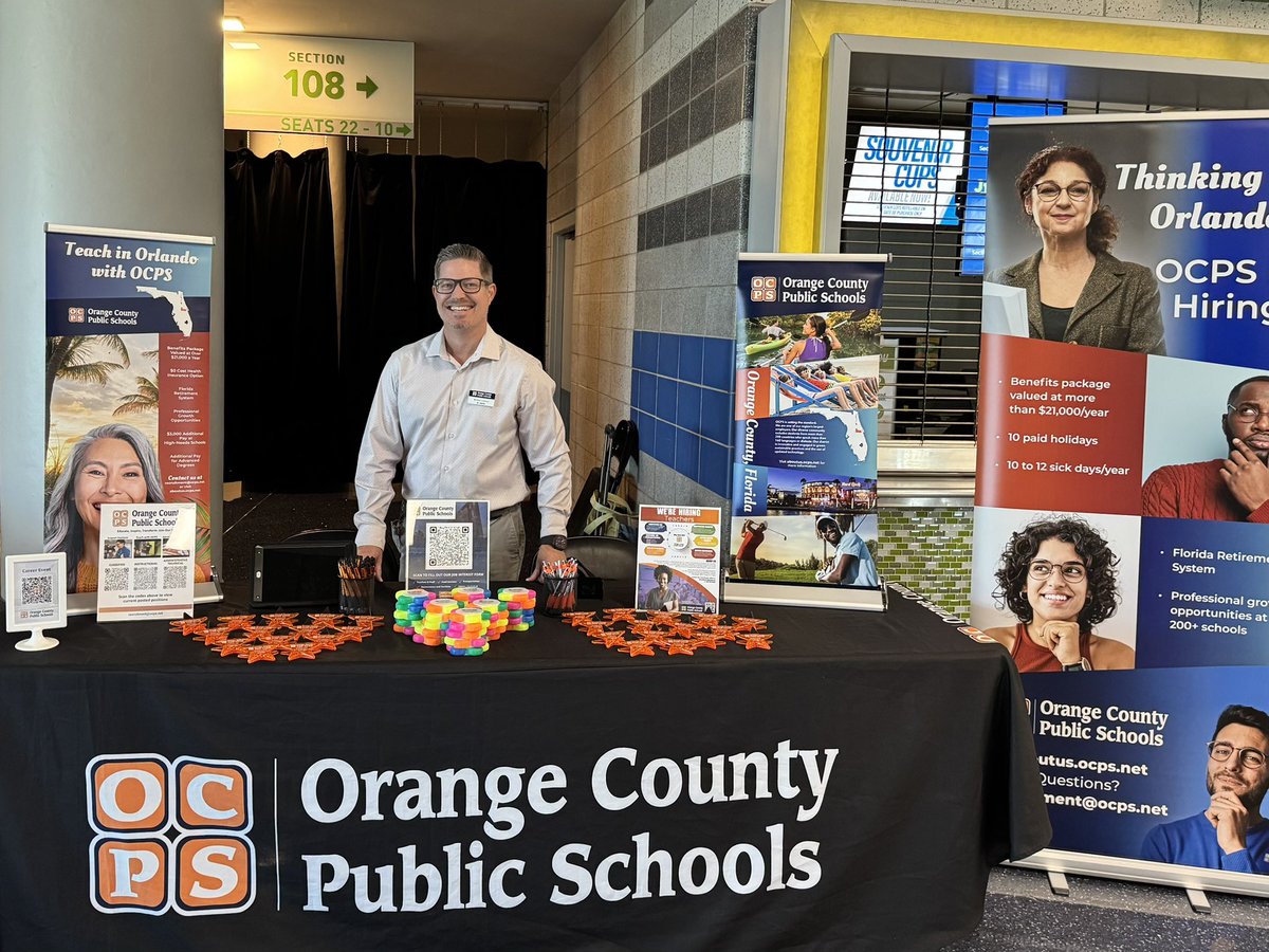 OCPS Jobs (@ocpsjobs) on Twitter photo 📢 Heads up, Orlando! Join us at the Hire Day Career Fair NOW at the Kia Center until 2 pm! Explore exciting instructional & non-instructional opportunities at OCPS! Don't miss out! <a href="/ColemanOCPS/">Michael Coleman</a> <a href="/bonnietoffoli/">Bonnie Toffoli</a> <a href="/RobBixler_OCPS/">Rob Bixler</a> #OCPS #OrlandoJobs #CareerFair 📢 Heads up, Orlando! Join us at the Hire Day Career Fair NOW at the Kia Center until 2 pm! Explore exciting instructional & non-instructional opportunities at OCPS! Don't miss out! <a href="/ColemanOCPS/">Michael Coleman</a> <a href="/bonnietoffoli/">Bonnie Toffoli</a> <a href="/RobBixler_OCPS/">Rob Bixler</a> #OCPS #OrlandoJobs #CareerFair