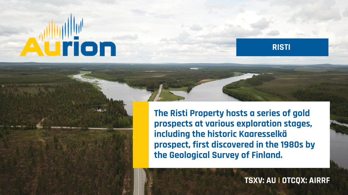 The Risti Property hosts a series of gold prospects at various exploration stages, including the historic Kaaresselkä prospect, first discovered in the 1980s by the Geological Survey of Finland.

Read more on our website: aurionresources.com/projects/risti/

$AU $AIRRF