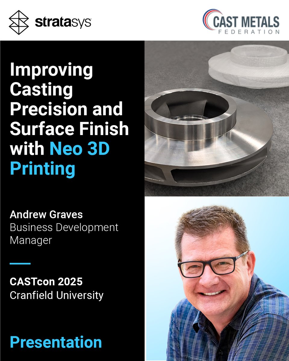 Join Andrew Graves at #CASTcon2025, April 15-16 at Cranfield University, as he presents "Improving #Casting Precision and Surface Finish with Neo #3DPrinting" and shares vital industry insights with the experts from the UK Cast Metals industry.
okt.to/2vTrdS