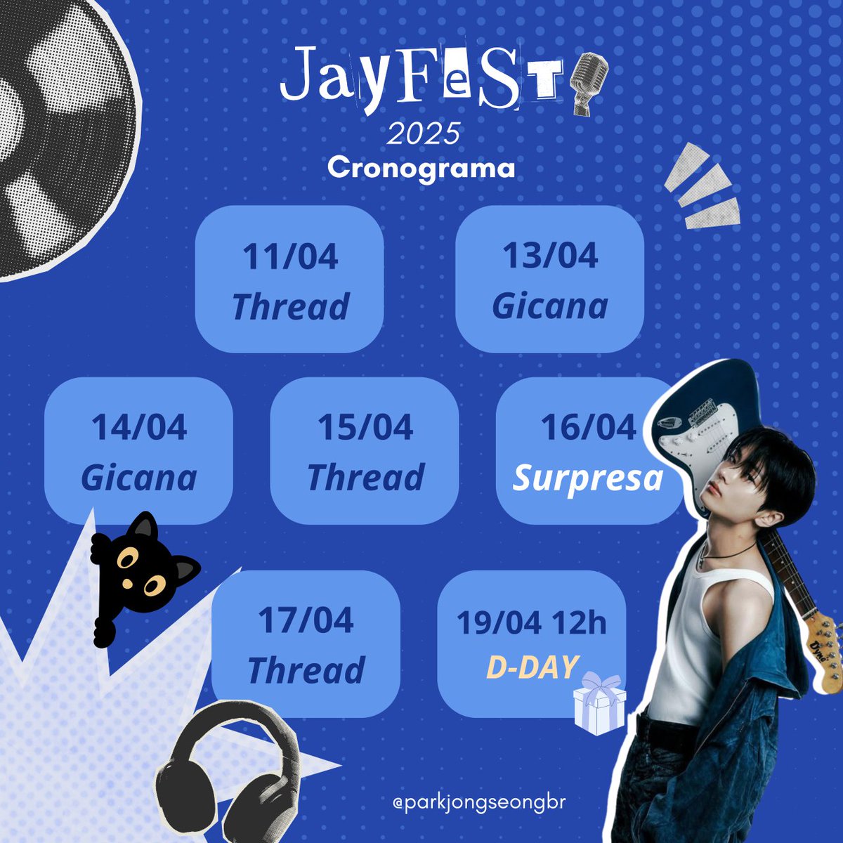 parkjongseongbr's tweet photo. [ 🎂 ] • ENGENEEEEs, segue nosso cronograma de atividades para o aniversário do nosso Jongseongie 🥹🥹

Esperamos que você gostem e que participem 🥺
Compartilhem para chegar em mais ENGENEs também 💙

#ENHYPEN #엔하이픈 #제이 #JAY #JAYFEST @ENHYPEN_members @ENHYPEN https://t.co/lnPxiyvrHV