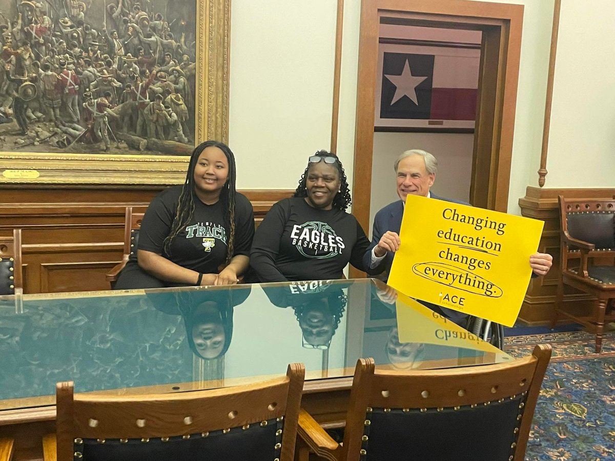 A special thanks to Governor Greg Abbott for his leadership in supporting a $1 billion school choice bill and for meeting with ACE mother and scholar, Greta and Miracle, this week at the Texas Capitol. To learn more about Greta’s remarkable story, please read the following news