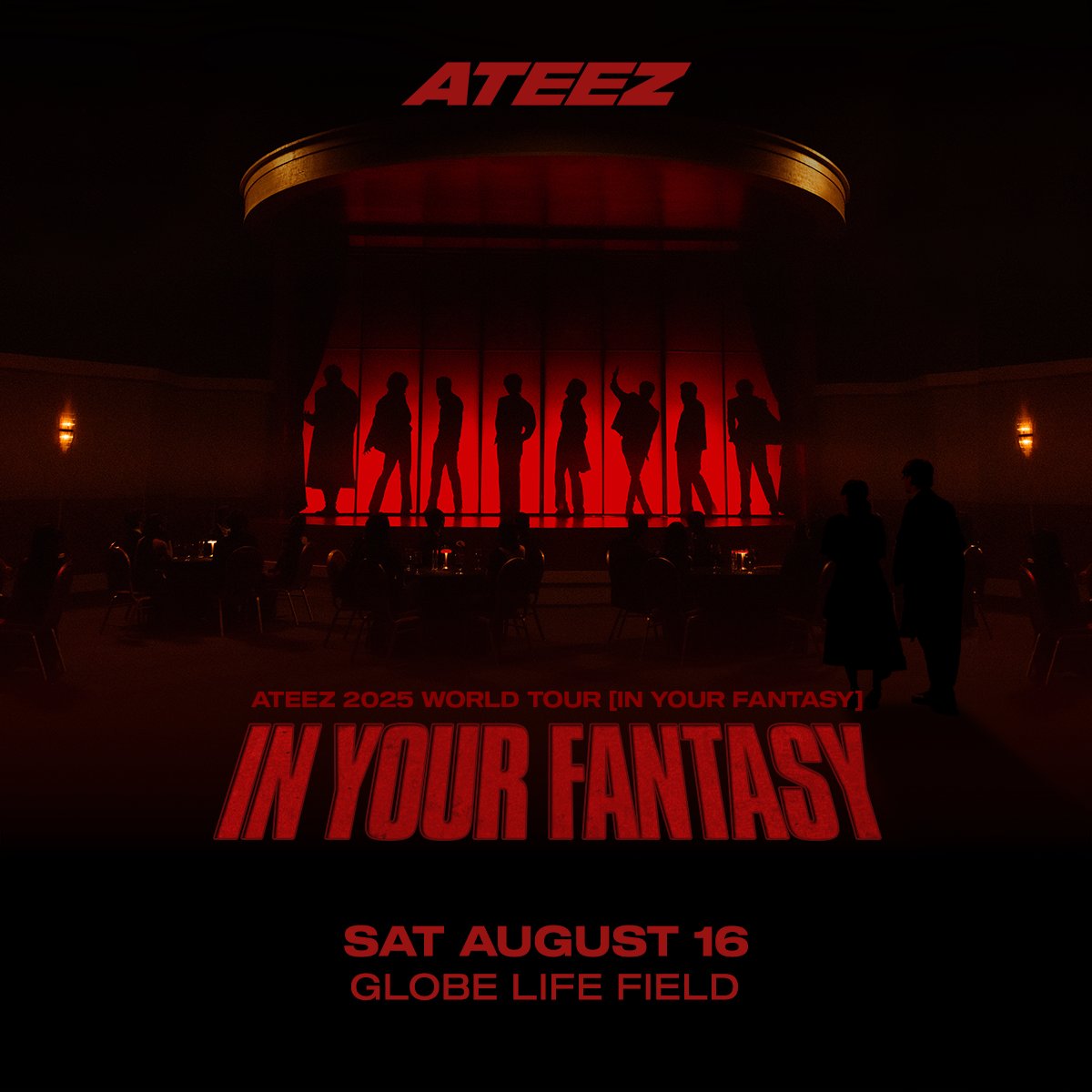 GlobeLifeField's tweet photo. ATEEZ 2025 WORLD TOUR [IN YOUR FANTASY] IN NORTH AMERICA is coming to Globe Life Field on August 16th. Tickets available now!

🎟️: https://t.co/GcOittAJ2t https://t.co/9gor5SUVYC