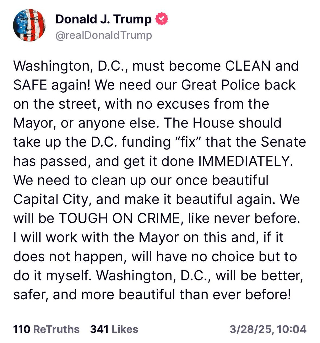 Mayor Muriel Bowser (@mayorbowser) on Twitter photo The House must pass the DC Budget fix today. <a href="/POTUS/">President Donald J. Trump</a> Trump and <a href="/SpeakerJohnson/">Speaker Mike Johnson</a> must act to avoid $1B in cuts to DC’s clean, safe and beautiful services.
These are our local dollars — not a penny in federal savings. Cuts that would impact DC police overtime, firefighters, and The House must pass the DC Budget fix today. <a href="/POTUS/">President Donald J. Trump</a> Trump and <a href="/SpeakerJohnson/">Speaker Mike Johnson</a> must act to avoid $1B in cuts to DC’s clean, safe and beautiful services.
These are our local dollars — not a penny in federal savings. Cuts that would impact DC police overtime, firefighters, and