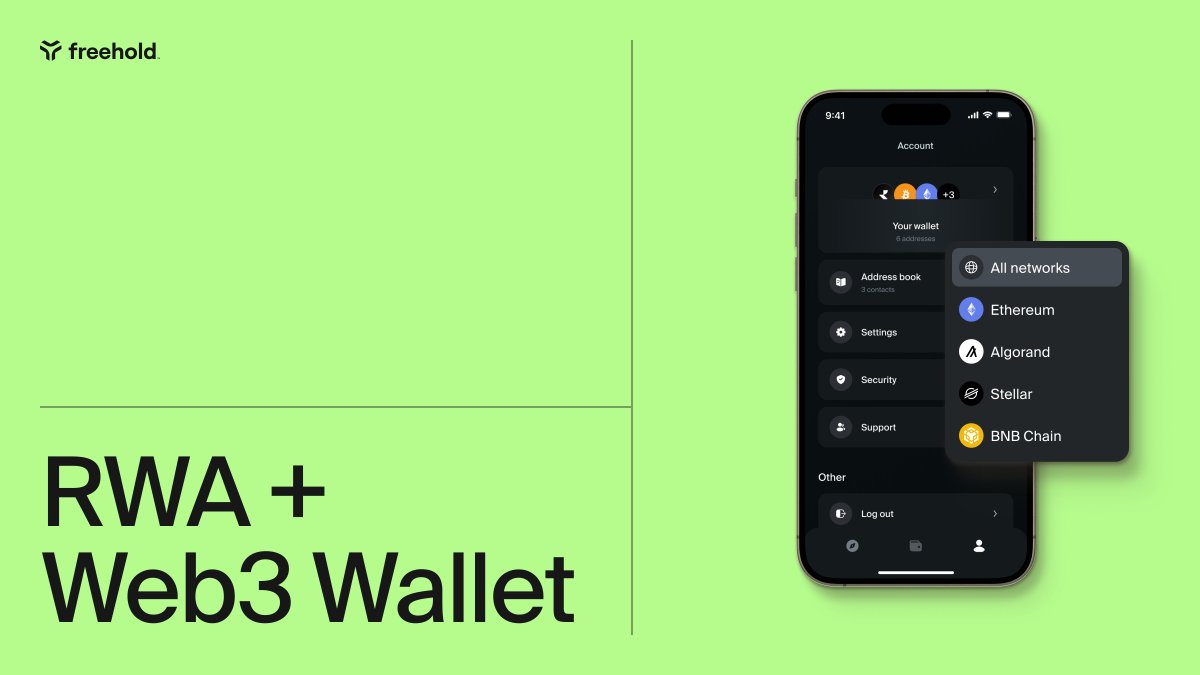 freehold_wallet's tweet photo. 🔥 RWA + Web3 wallet.
 Multichain support. Fiat ramps. Self-custody or custody assist—you choose. https://t.co/5mN95JMLCq