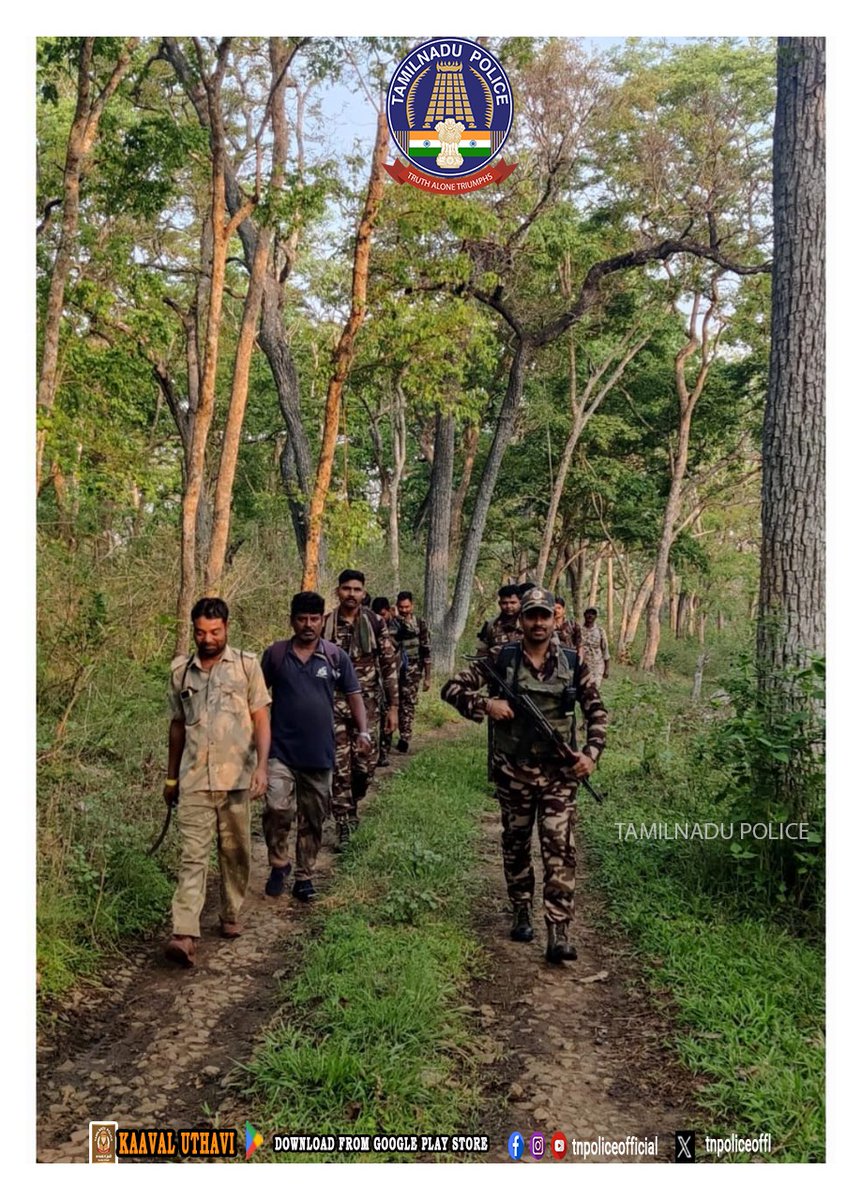 tnpoliceoffl's tweet photo. "Operation Safe Forest" என்ற கூட்டு வனத்தேடுதல் வேட்டைகள் தொடர்ந்து தமிழ்நாடு, கேரளா, கர்நாடகா ஆகிய மாநில எல்லைப் பகுதிகளில் தமிழ்நாடு சிறப்பு இலக்குப் படையால் தீவிரமாக கண்காணிக்கப்பட்டு வருகின்றது.
#Forest #OperationSafe #TamilNadu #STF #Kerala #SOG #Karnataka #ANF #TNPolice https://t.co/fTONdueJFn