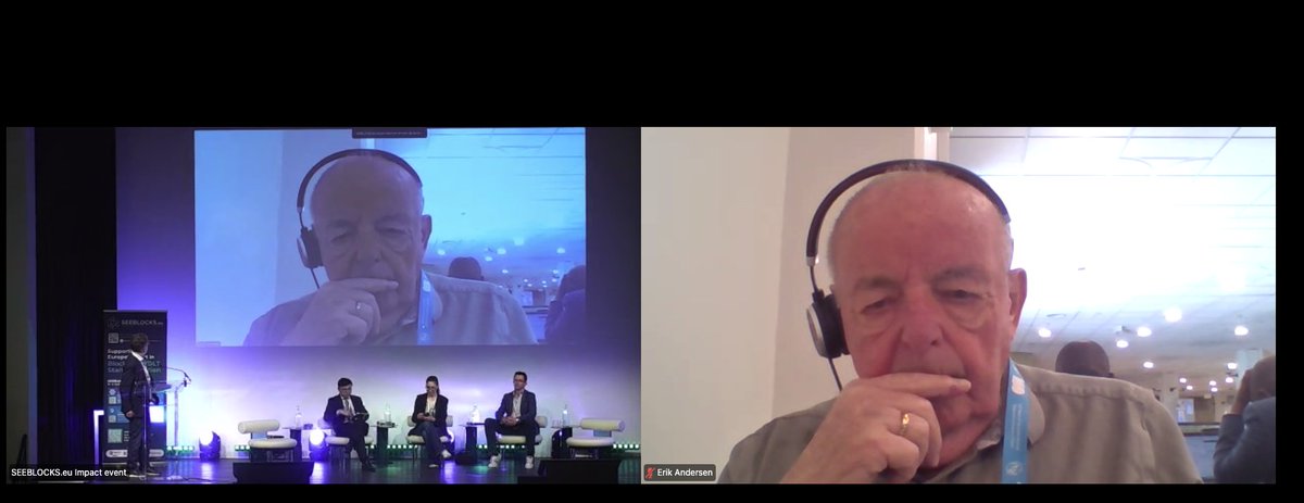 🧵 Panel 2: Blockchain &amp; DLT and Smart Contracts as a trust service

“This work sets the foundation for a trusted, scalable, and sustainable blockchain ecosystem"

Alastair Marke discussed  #blockchain #standards and #DLT  as tools for achieving the United Nations Sustainable